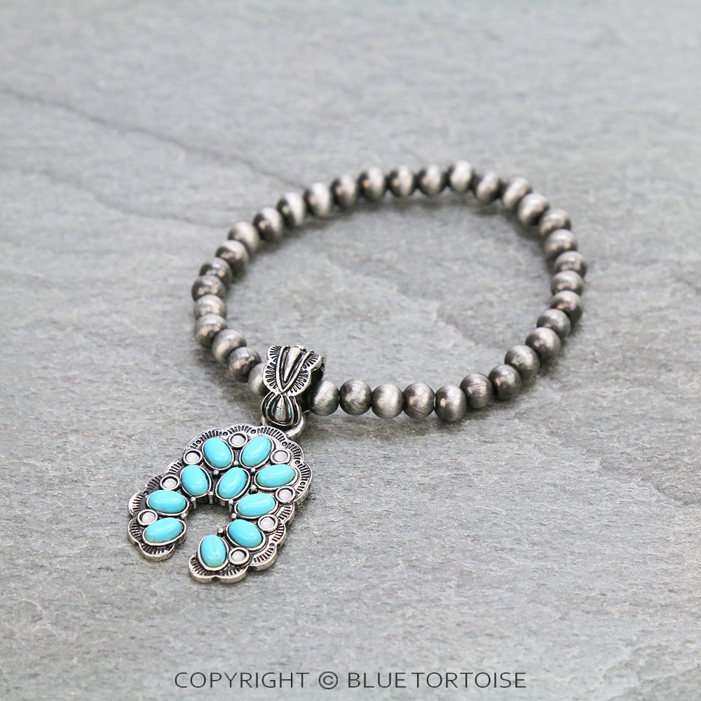 Western Squash Blossom Charm Stretch Bracelet