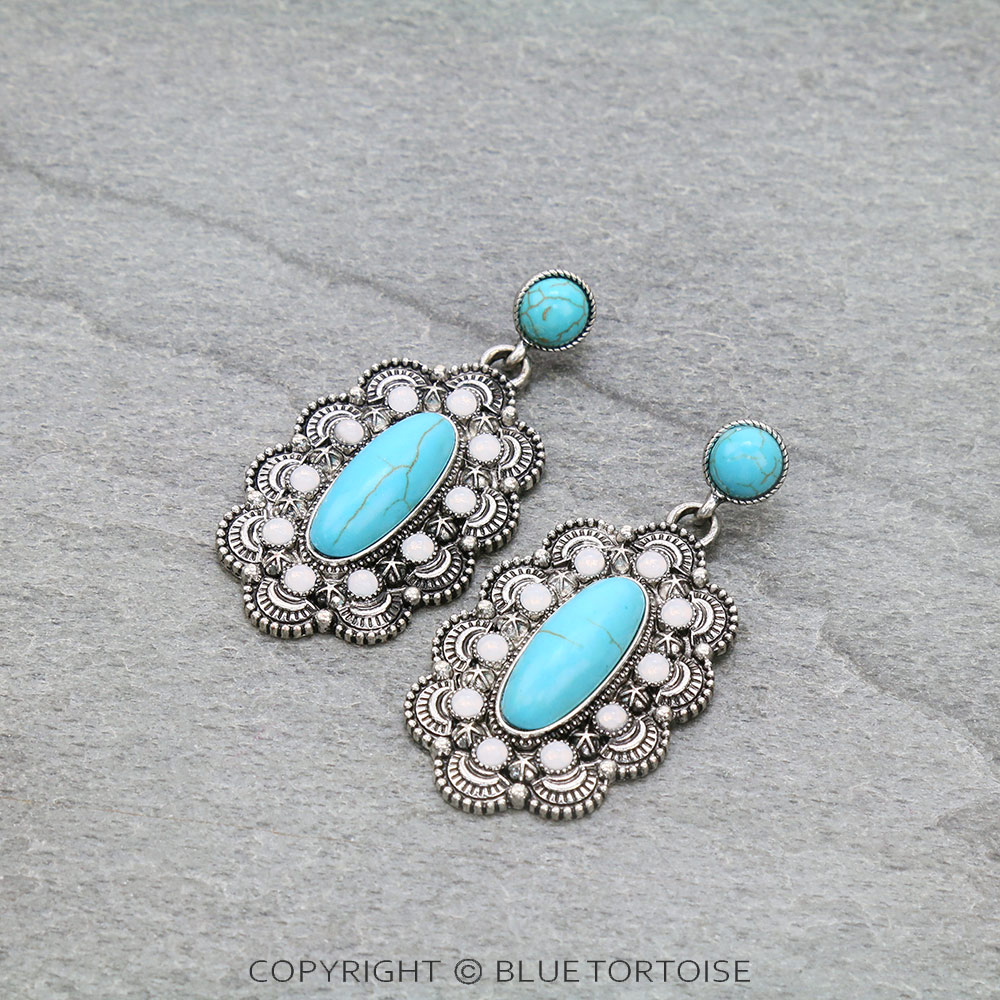 Western Concho Stud Earrings