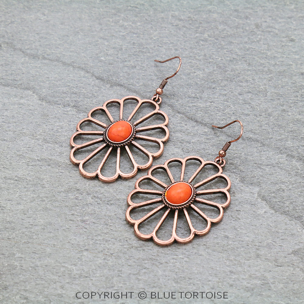 Western Concho Dangle Earrings