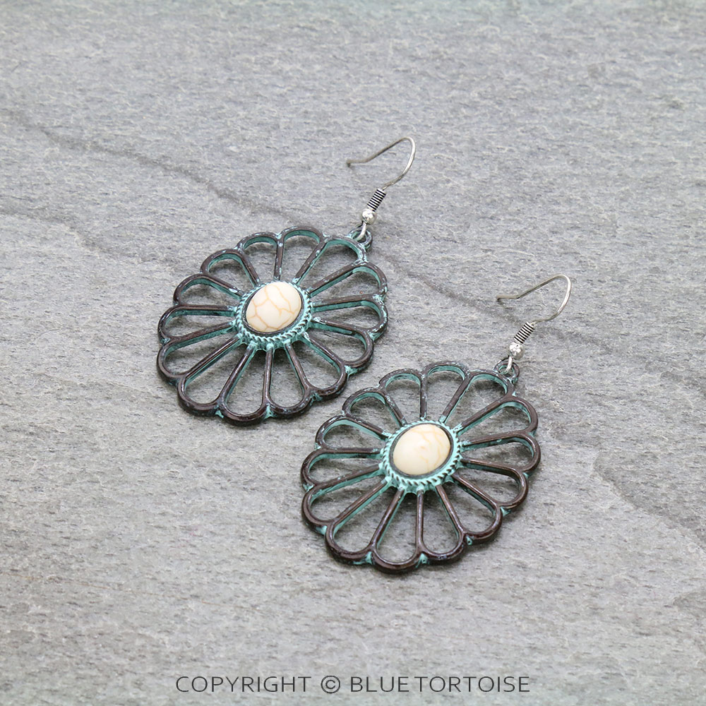Western Concho Dangle Earrings