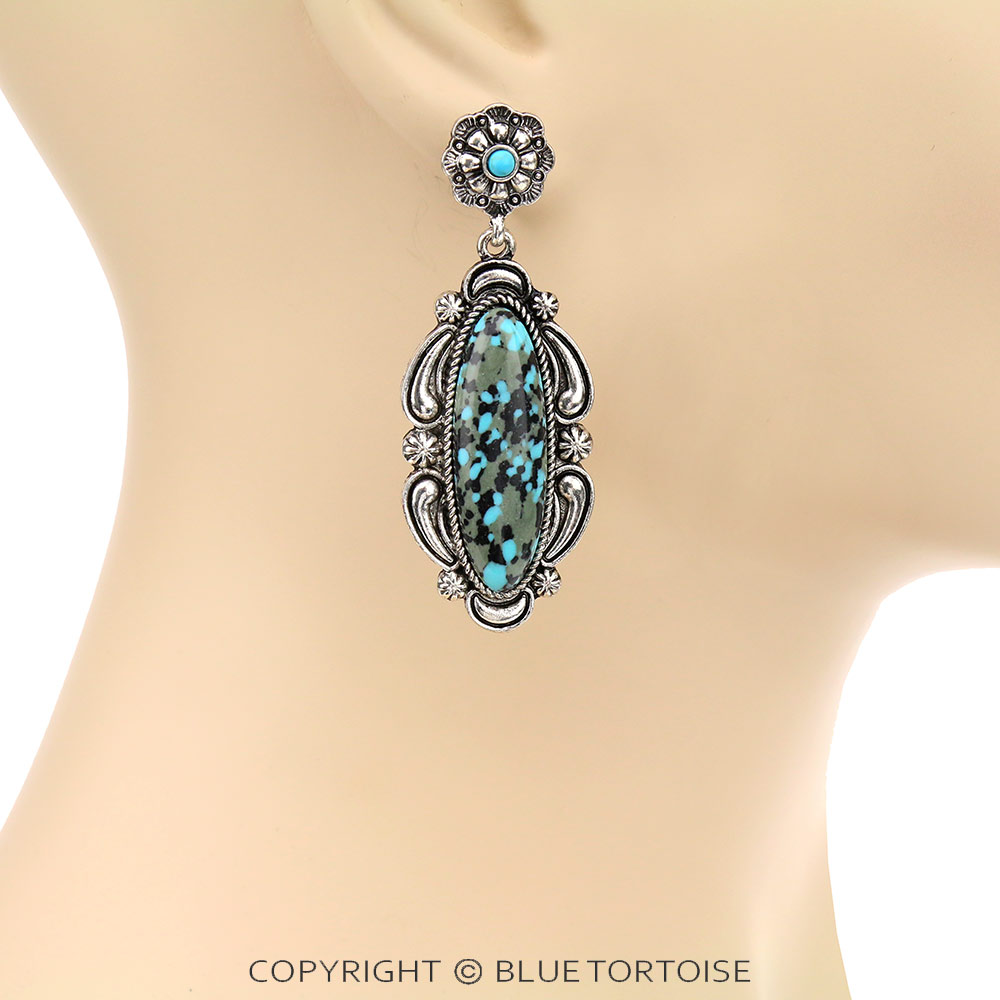 Western Handmade Stone Stud Earrings - Image 2
