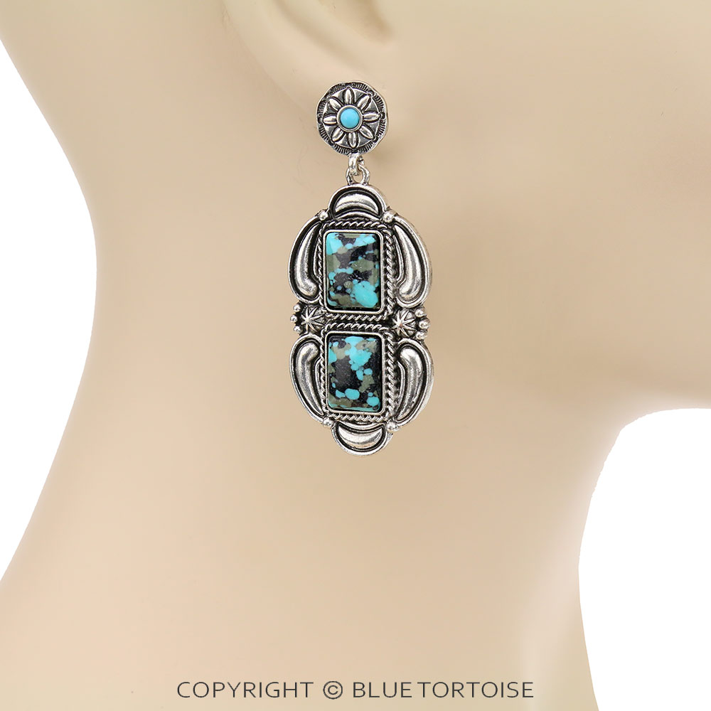 Western Handmade Stone Stud Earrings - Image 2