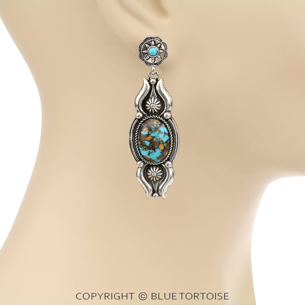Western Handmade Stone Stud Earrings - Image 2