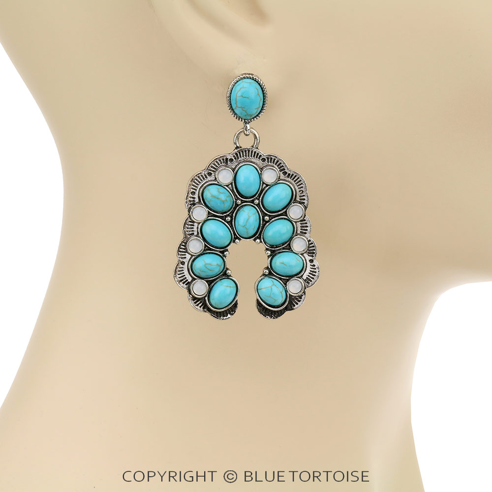 Western Squash Blossom Stud Earrings - Image 2