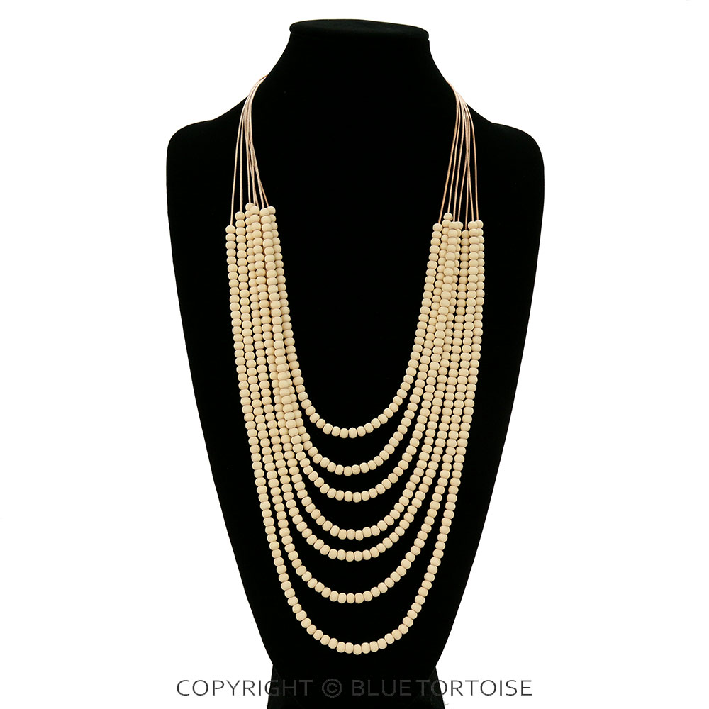 Multi Strand Wood Bead Necklace - Image 2