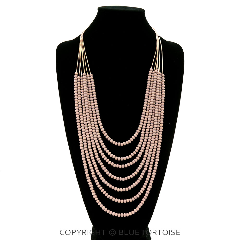 Multi Strand Wood Bead Necklace - Image 2