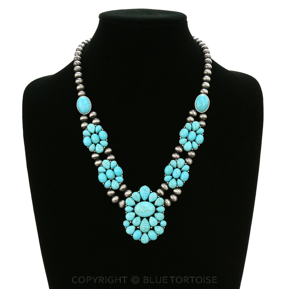 Western Design Stone Statement Necklace - Image 2