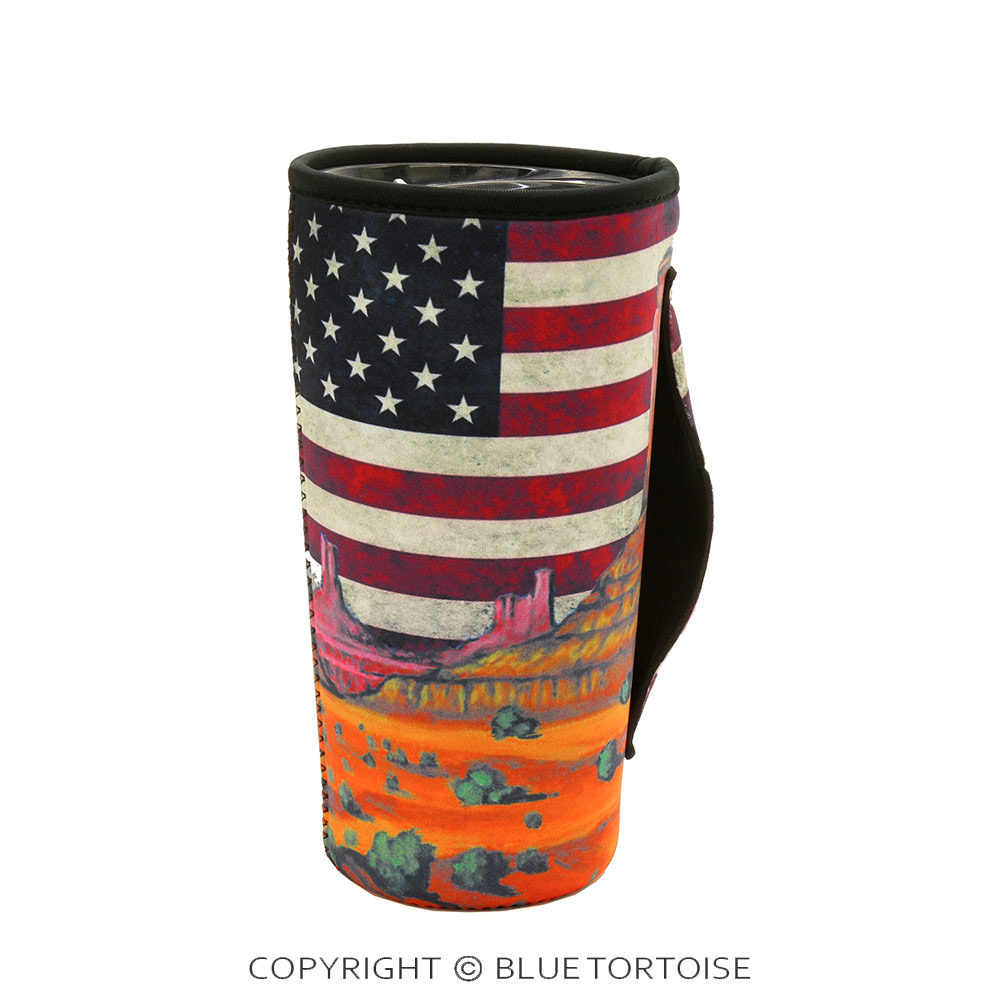 American Flag Southwest Sunset Tumbler Drink Sleeve/Cooler - Image 2