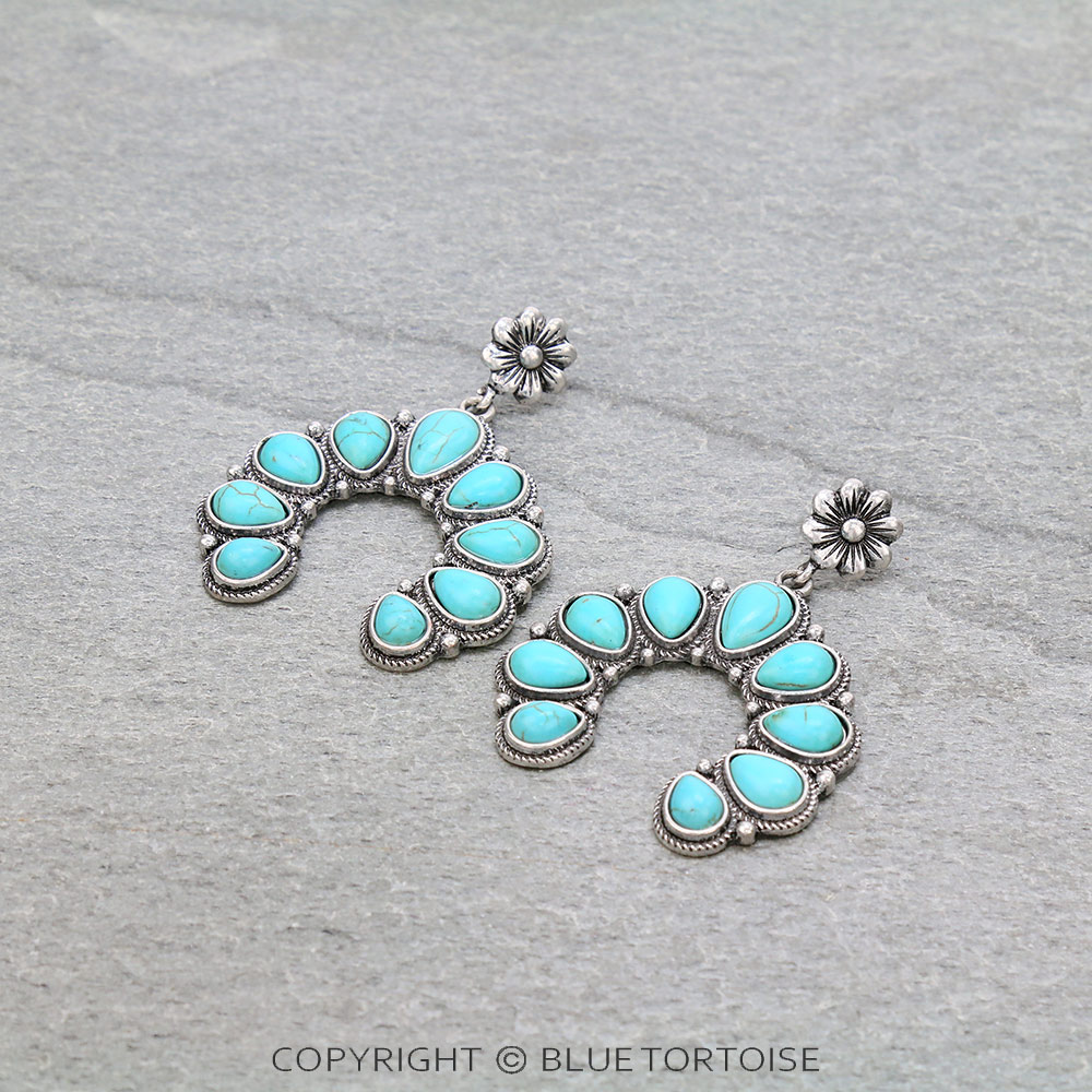 Western Squash Blossom Stud Earrings