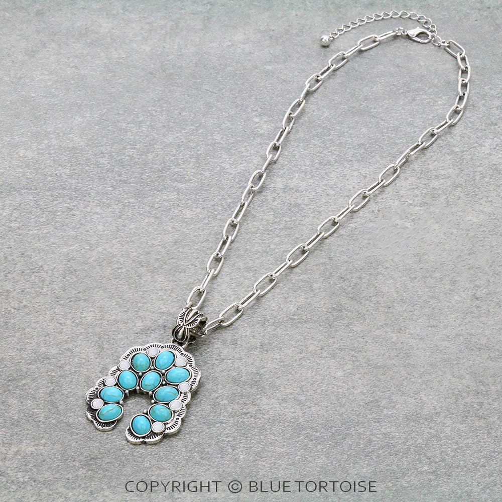 Western Squash Blossom Pendant Necklace