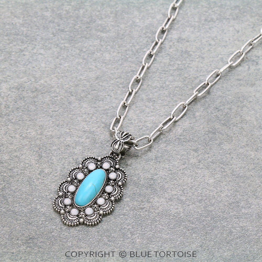 Western Concho Pendant Necklace - Image 3