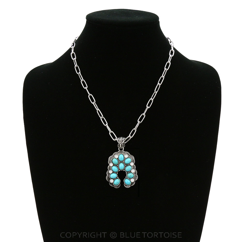 Western Squash Blossom Pendant Necklace - Image 2