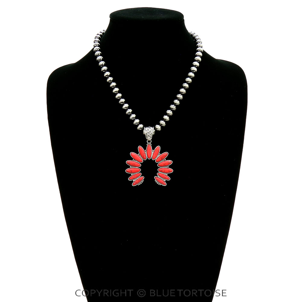 Western Squash Blossom Pendant Necklace - Image 2