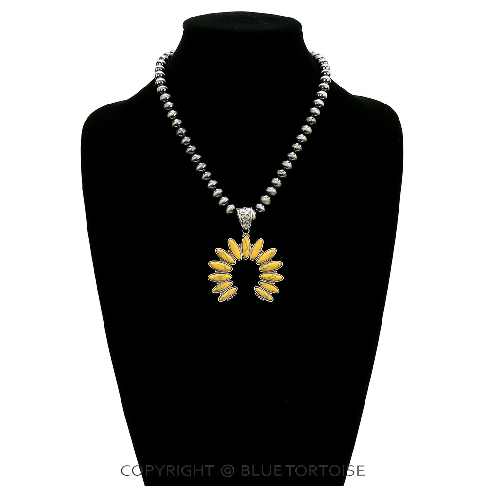 Western Squash Blossom Pendant Necklace - Image 2