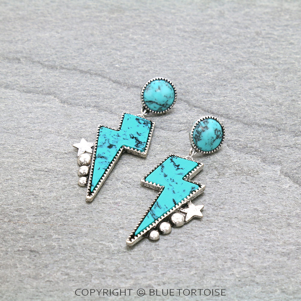Thunder Semi Stone Stud Earrings