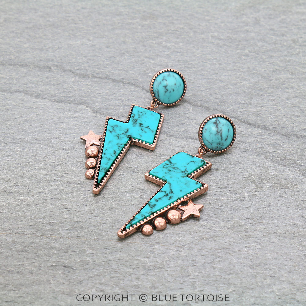 Thunder Semi Stone Stud Earrings