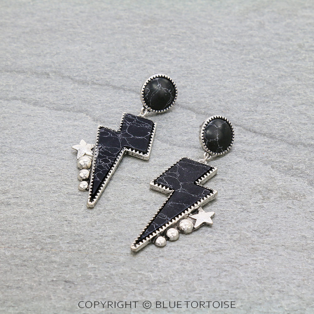 Thunder Semi Stone Stud Earrings