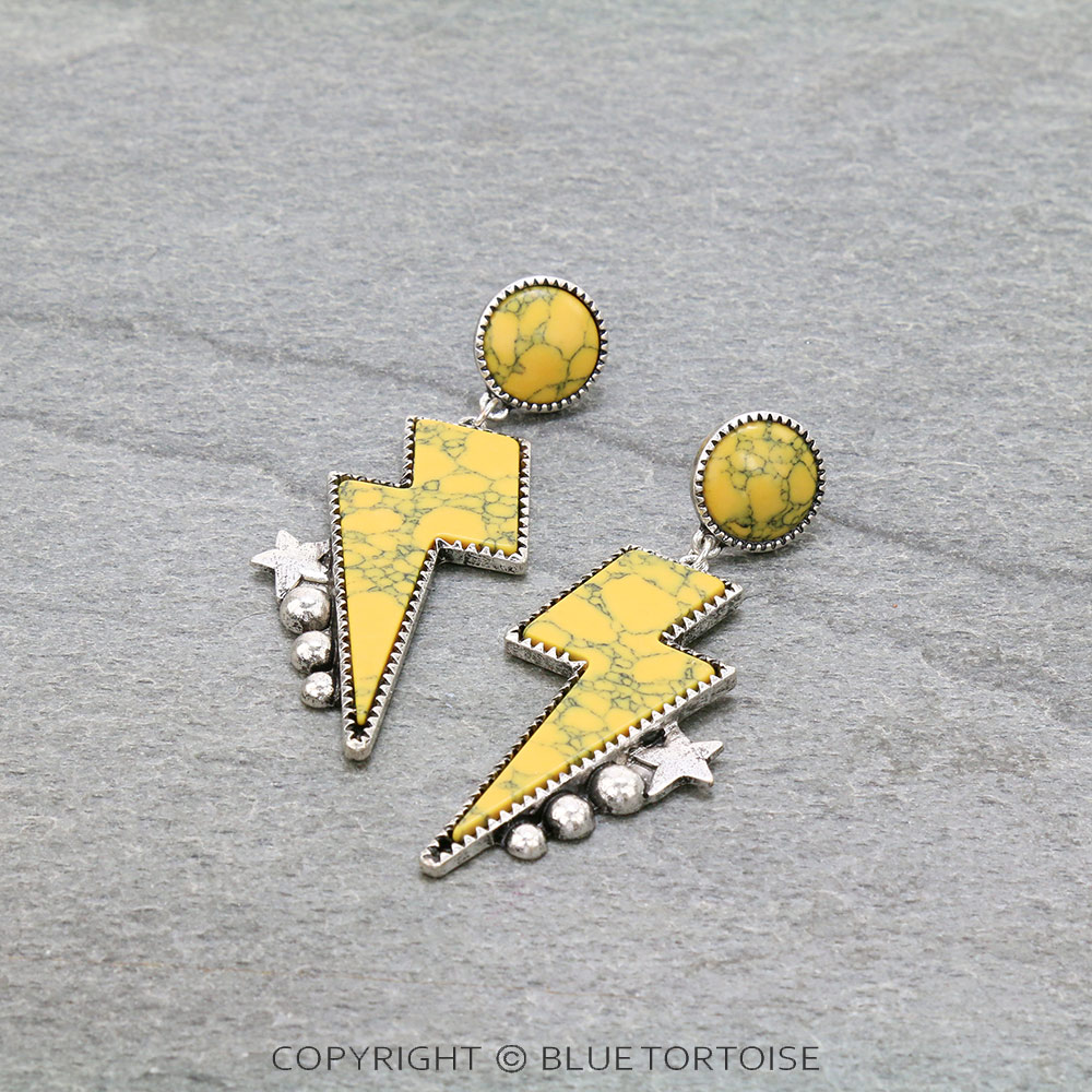 Thunder Semi Stone Stud Earrings