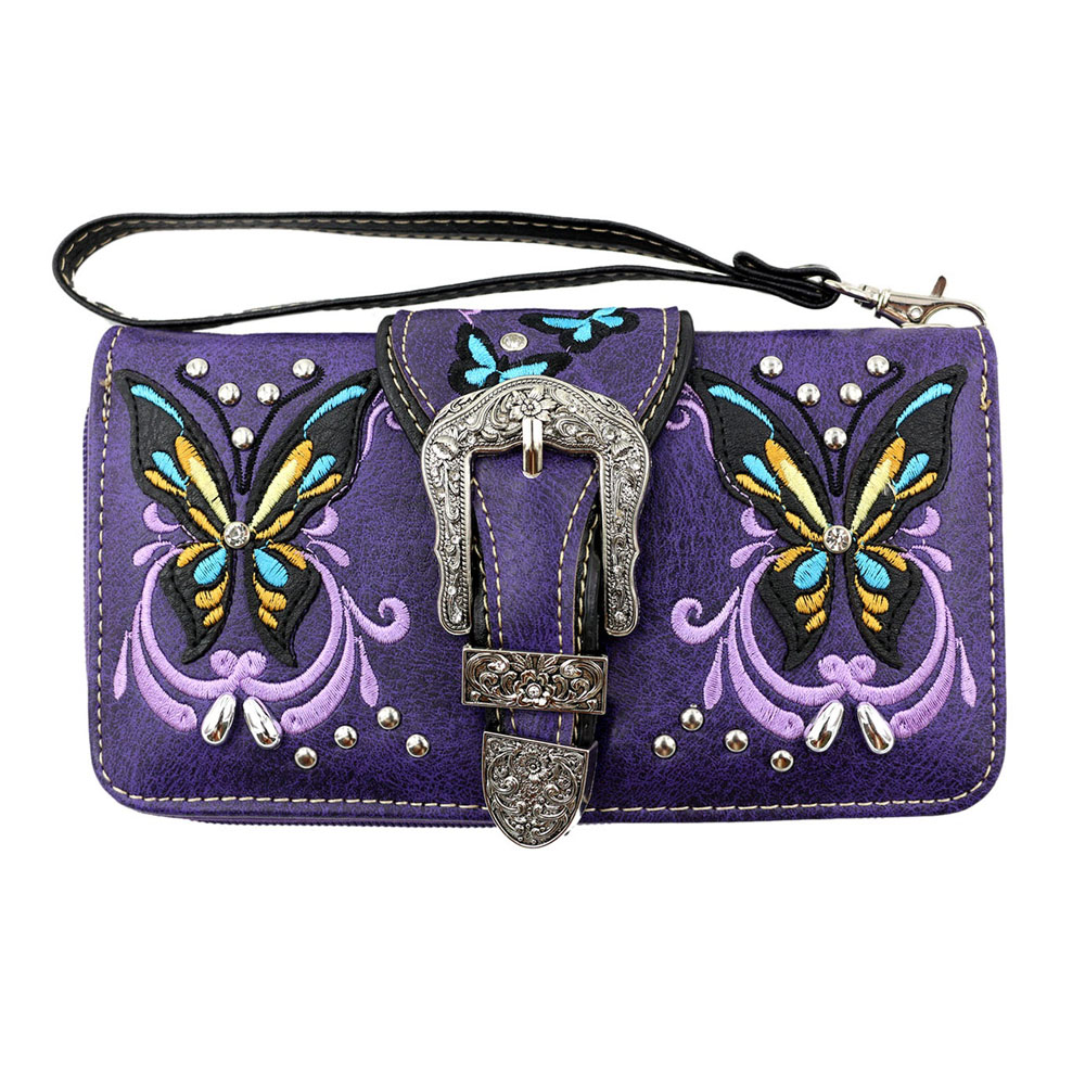 Western Buckle Faux Leather Wallet