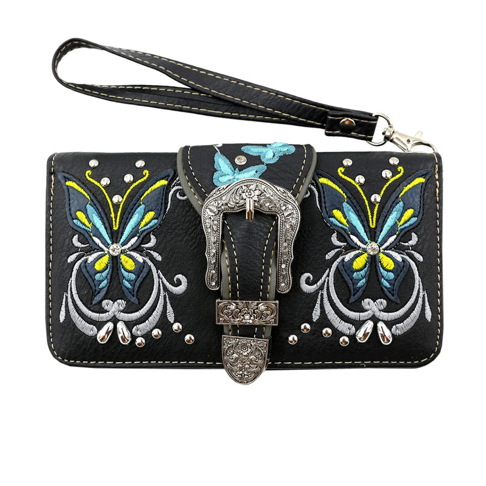Western Buckle Faux Leather Wallet
