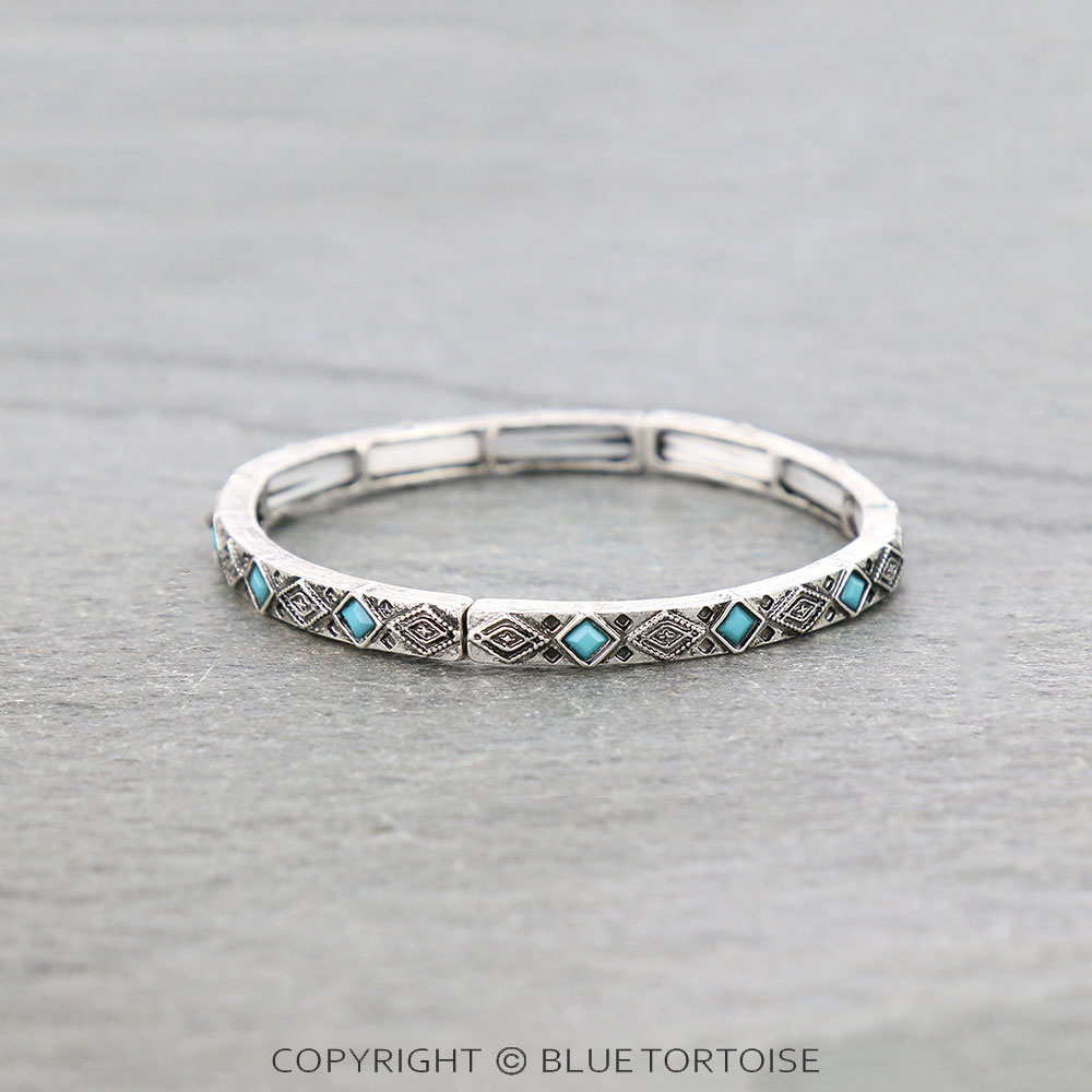 Western Tailored Semi Stone Stretch Bracelet - Image 2