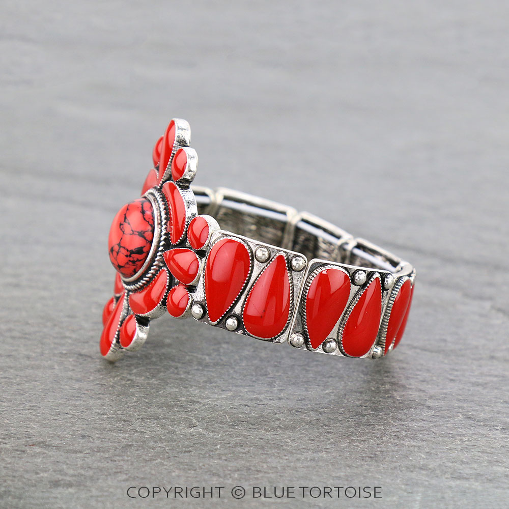 Western Epoxy Stone Stretch Bracelet - Image 2