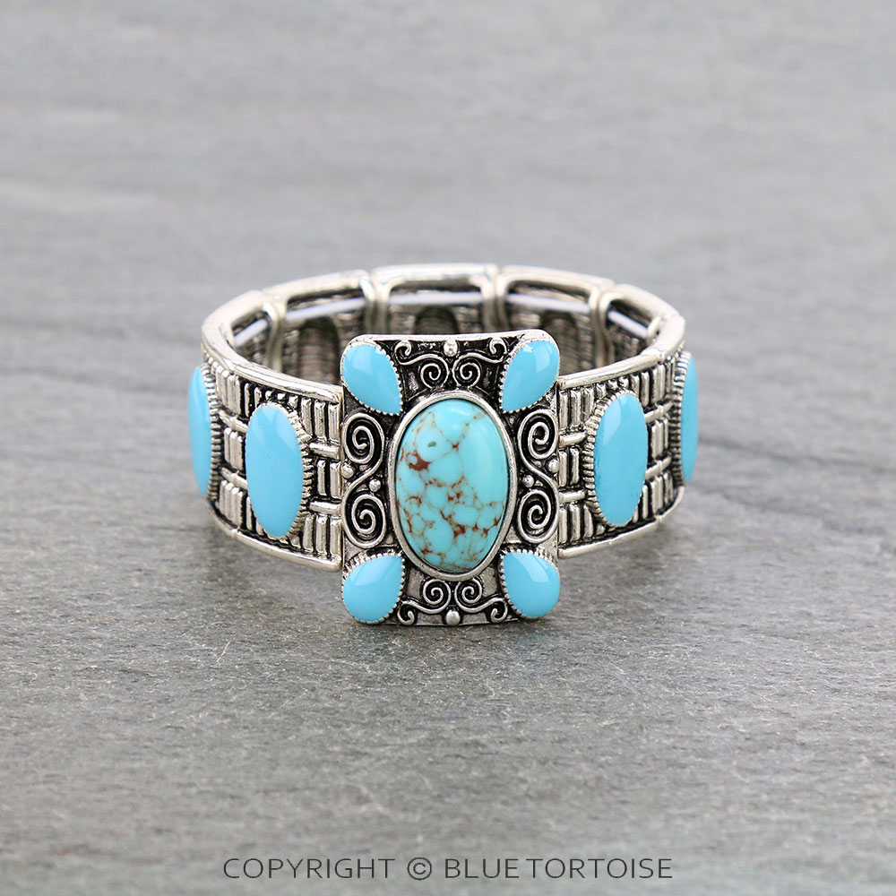 Western Epoxy Stone Stretch Bracelet