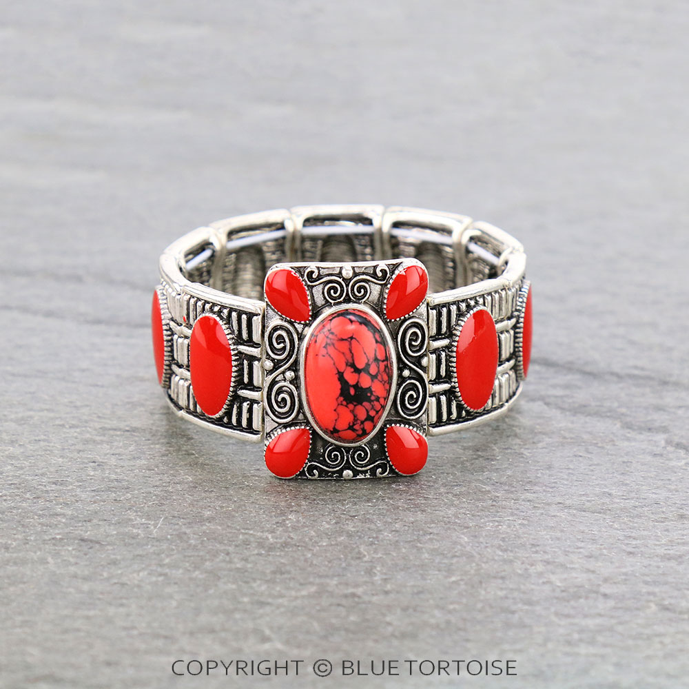 Western Epoxy Stone Stretch Bracelet