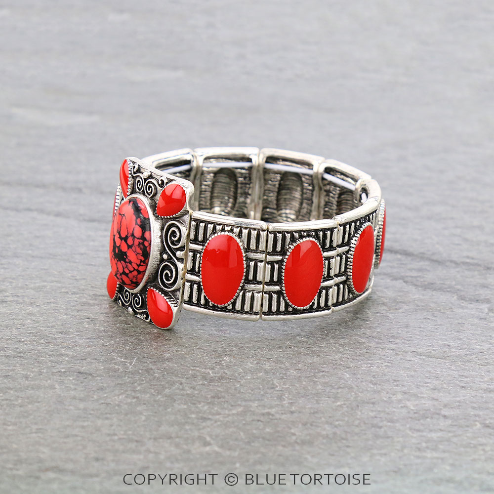 Western Epoxy Stone Stretch Bracelet - Image 2