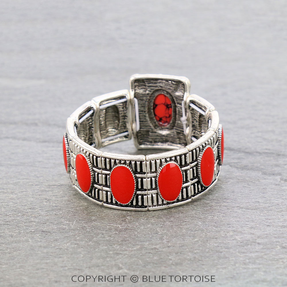 Western Epoxy Stone Stretch Bracelet - Image 3