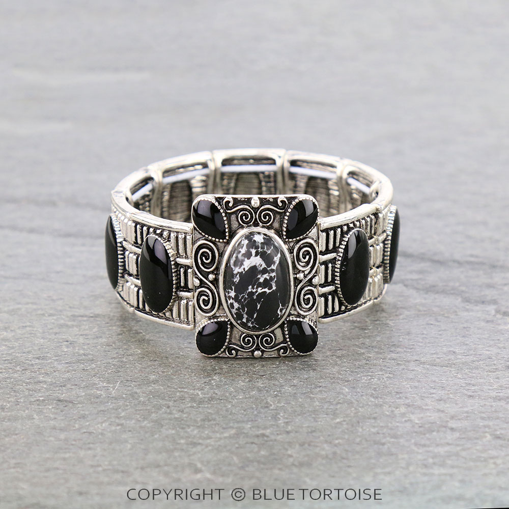 Western Epoxy Stone Stretch Bracelet