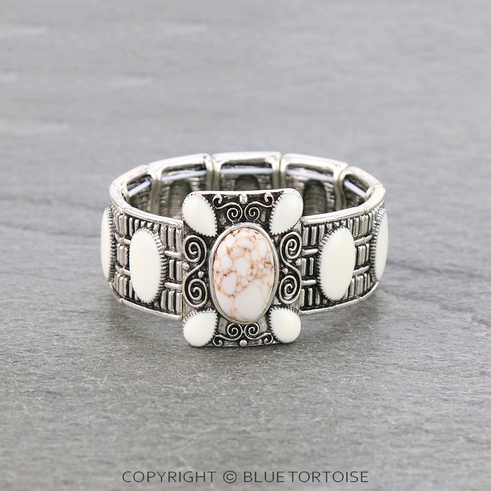 Western Epoxy Stone Stretch Bracelet