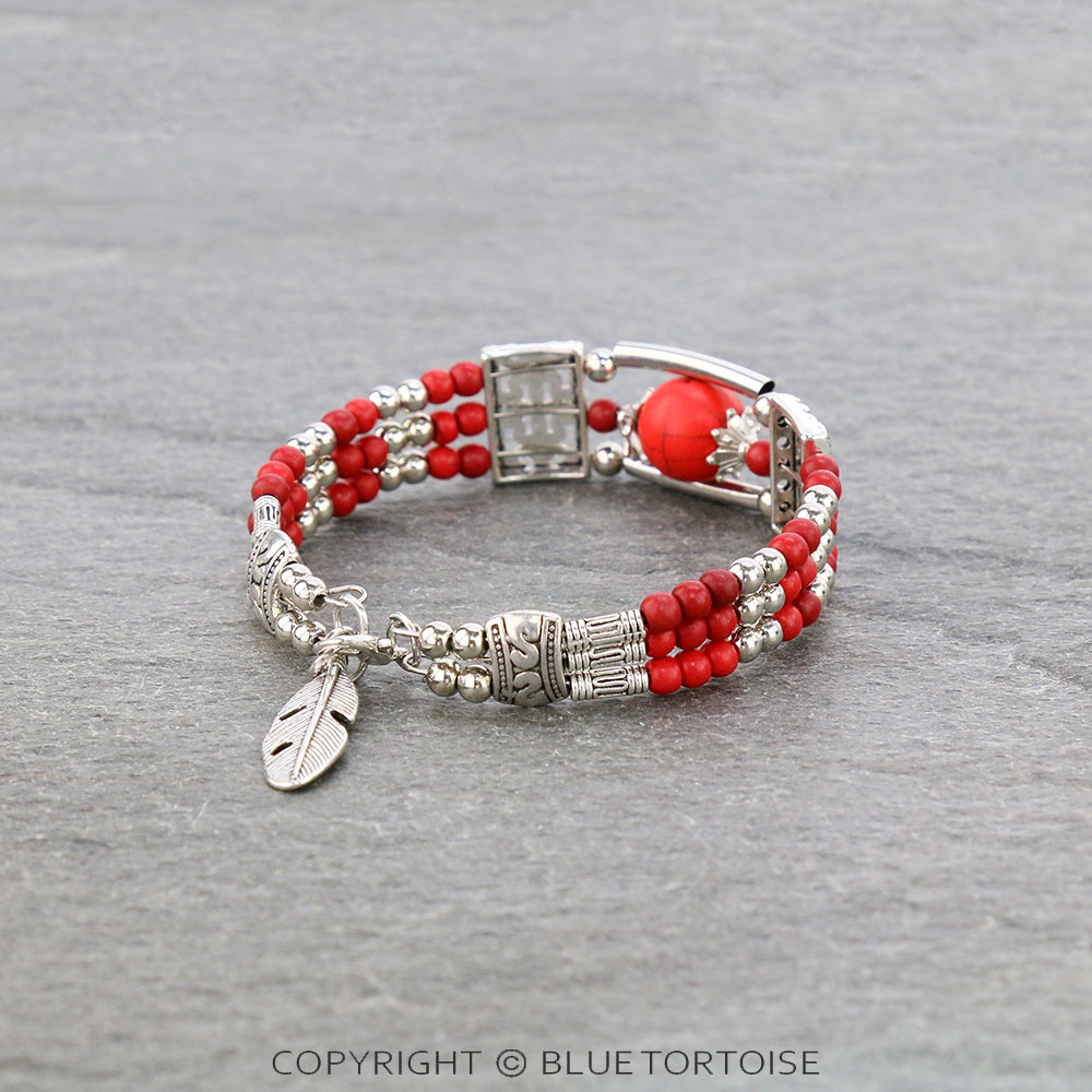 Western Stone Bead Link Bracelet - Image 2