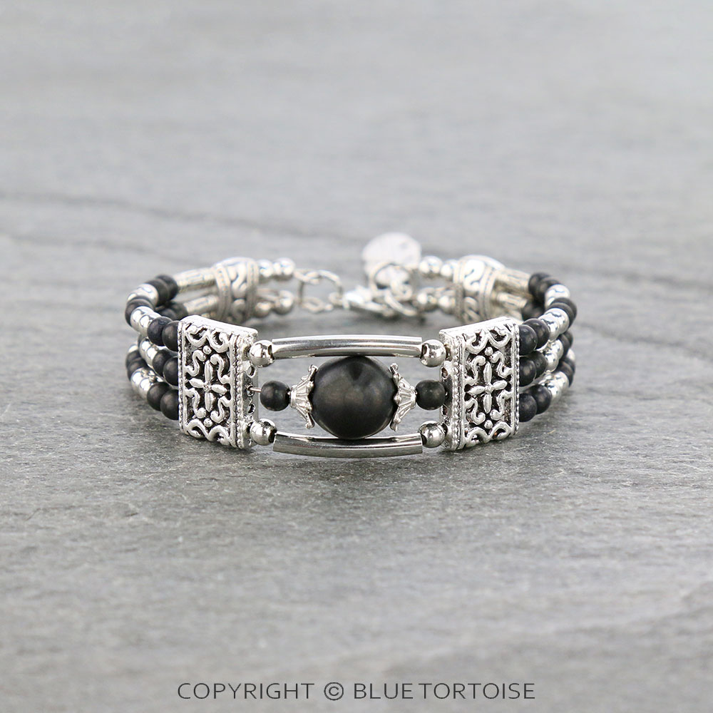 Western Stone Bead Link Bracelet
