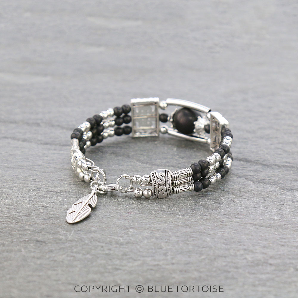 Western Stone Bead Link Bracelet - Image 2