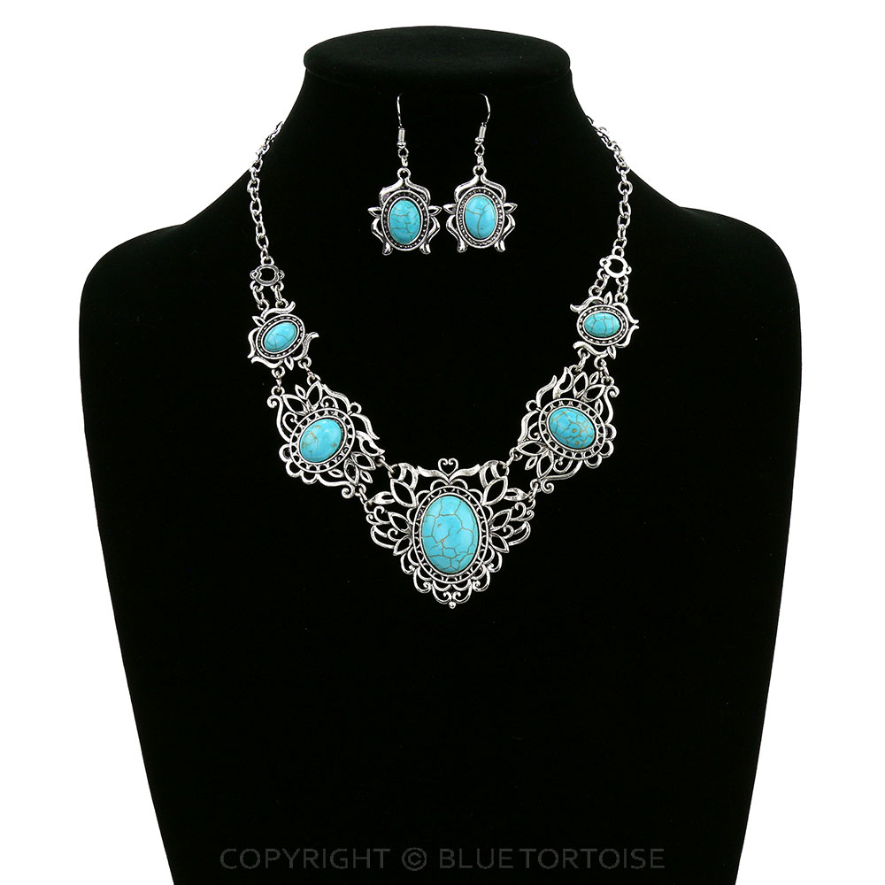 Western Design Stone Necklace Set - Image 2