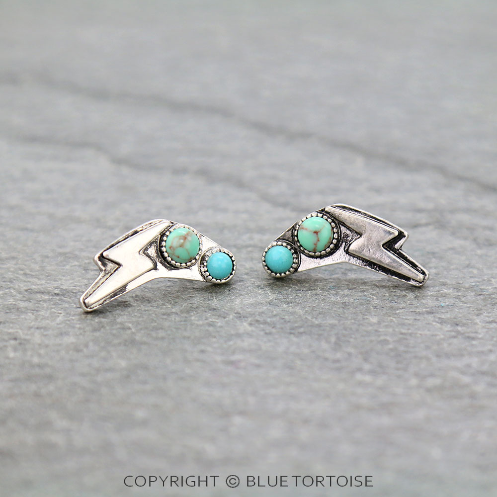 Western Thunder Stone Stud Earrings