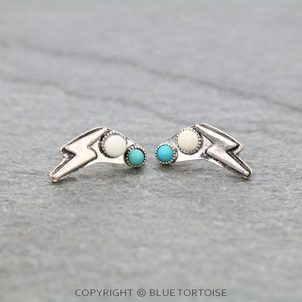 Western Thunder Stone Stud Earrings