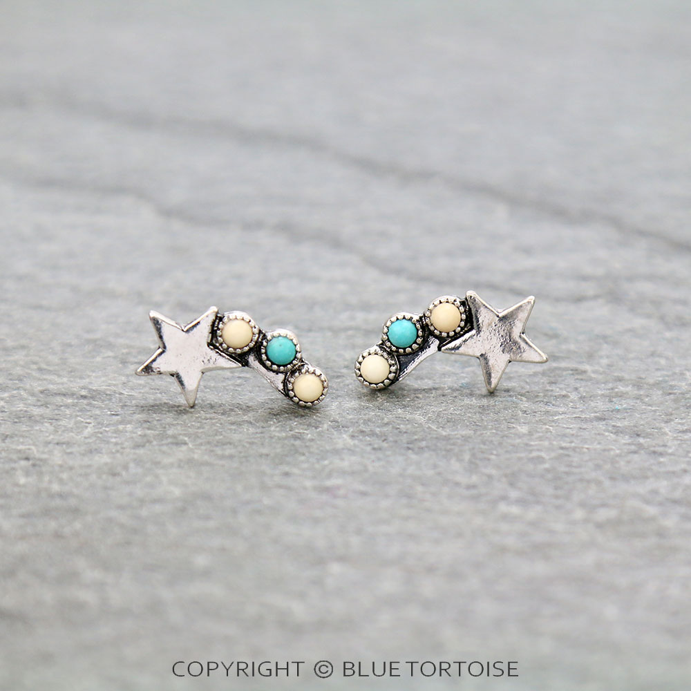 Western Star Stone Stud Earrings