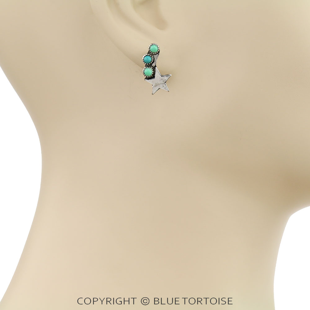 Western Star Stone Stud Earrings - Image 2