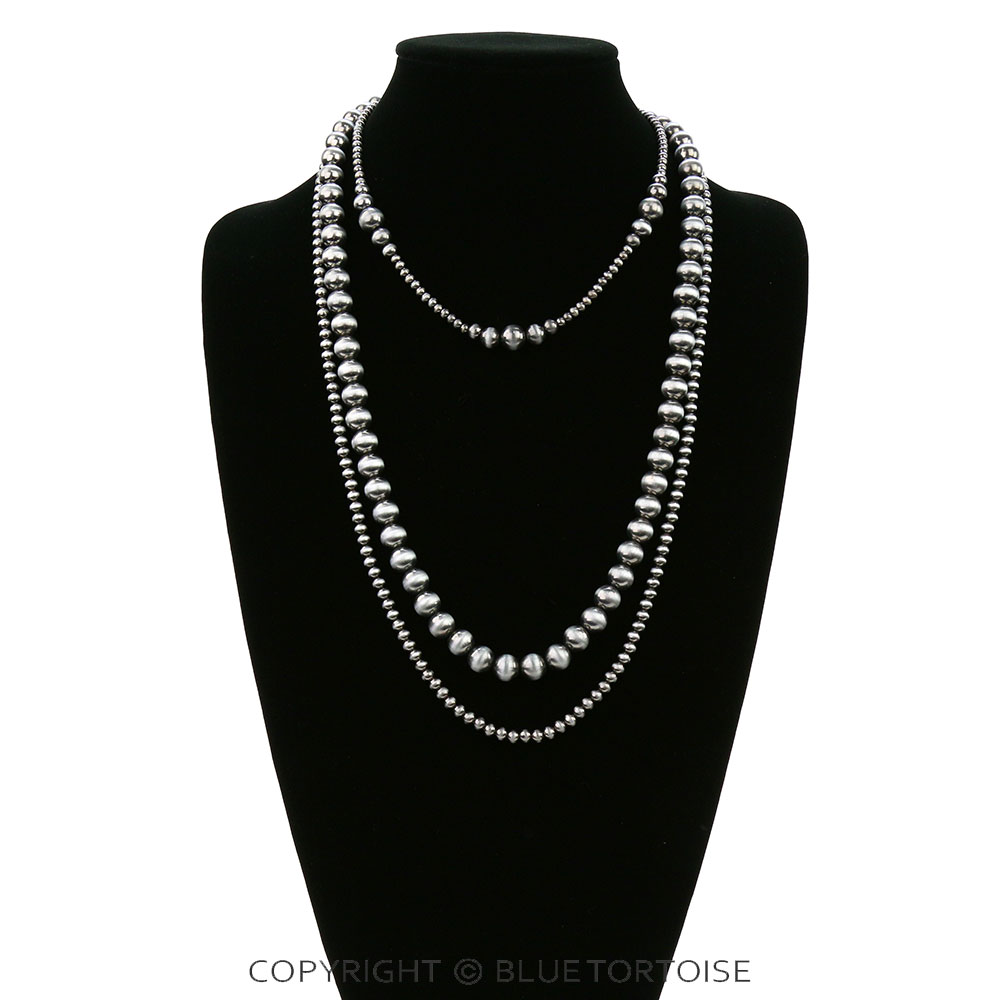 3 Row Navajo Style Pearl Necklace - Image 2