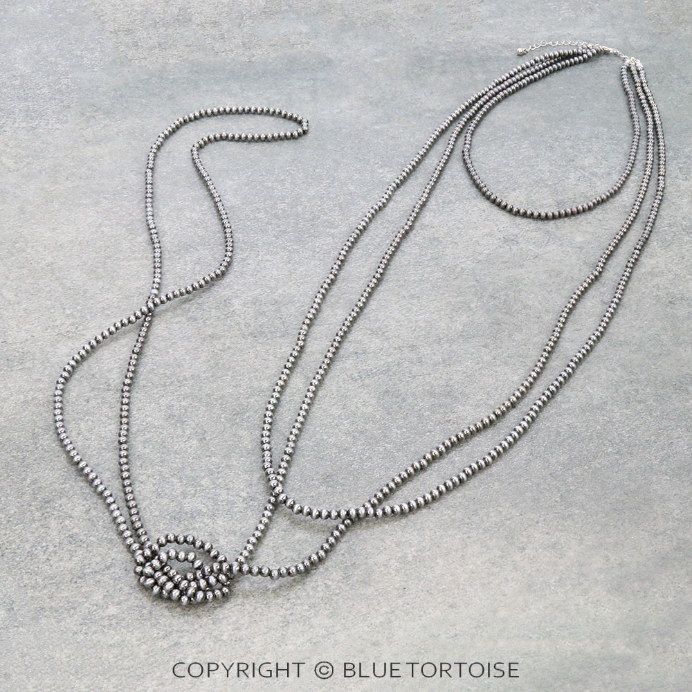 3 Row Navajo Style Pearl Necklace