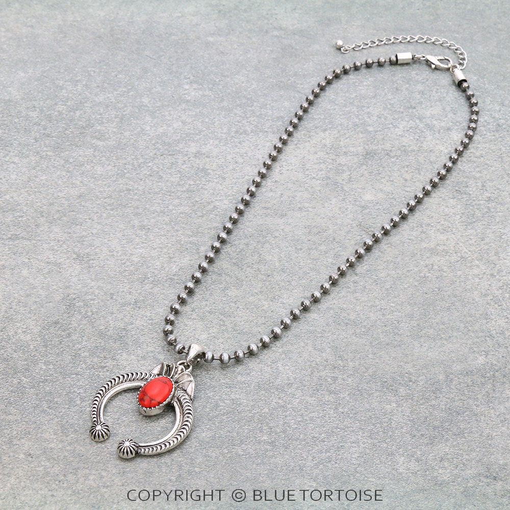 Western Squash Blossom Pendant Necklace
