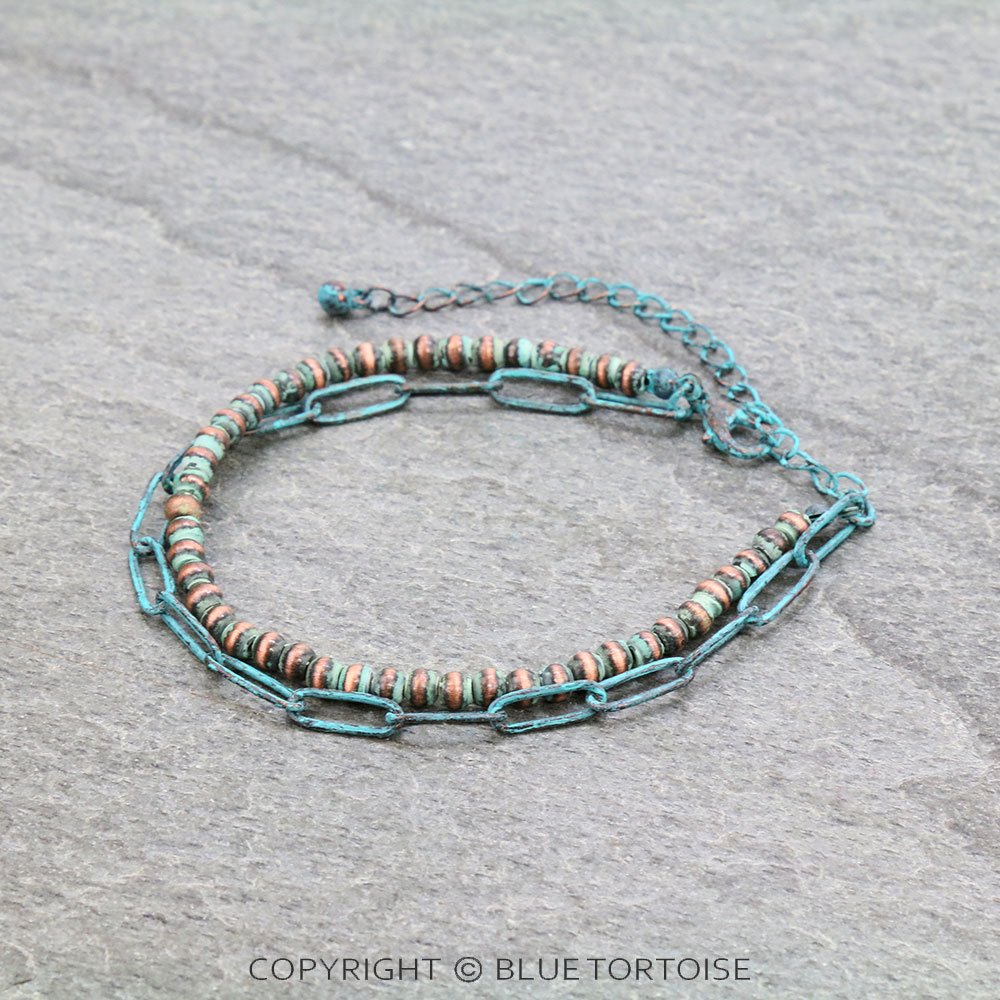 Navajo Style Pearl with Chain Link Bracelet