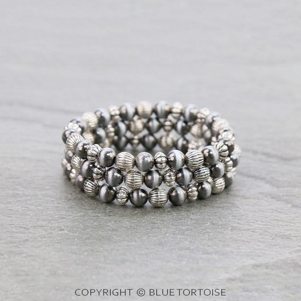 Navajo Style Pearl Stackable Bracelet