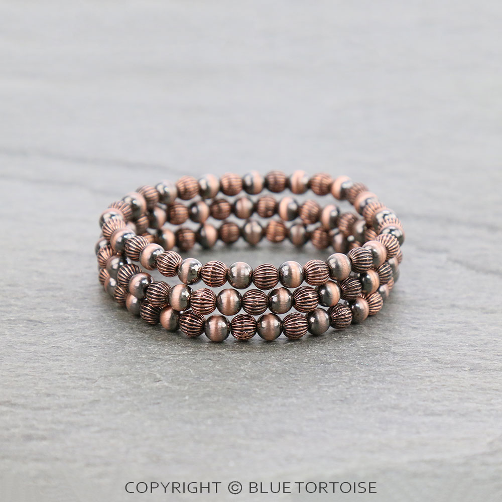 Navajo Style Pearl Stackable Bracelet