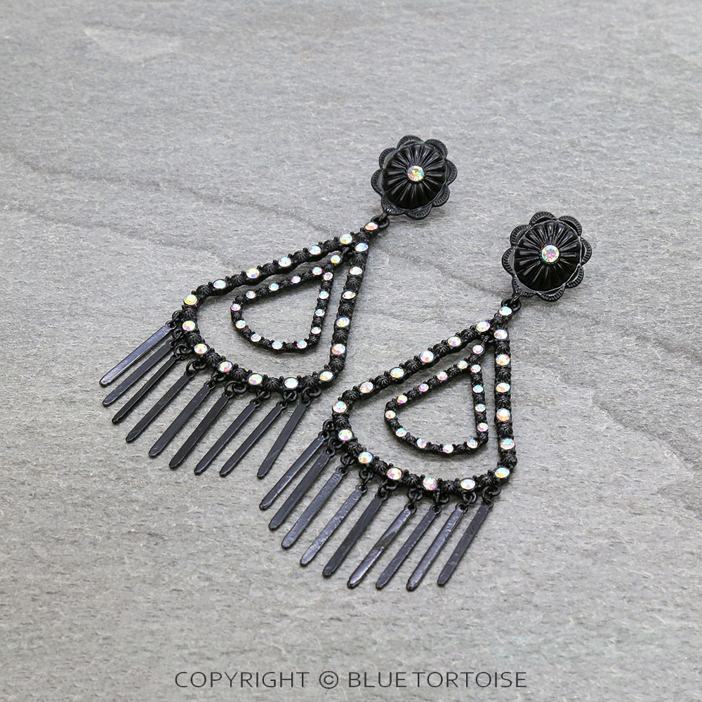 Western Stone with Concho Stud Earrings