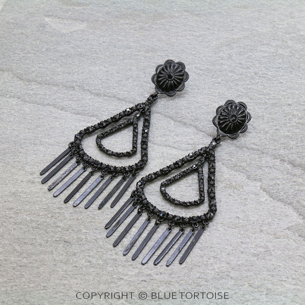 Western Stone with Concho Stud Earrings