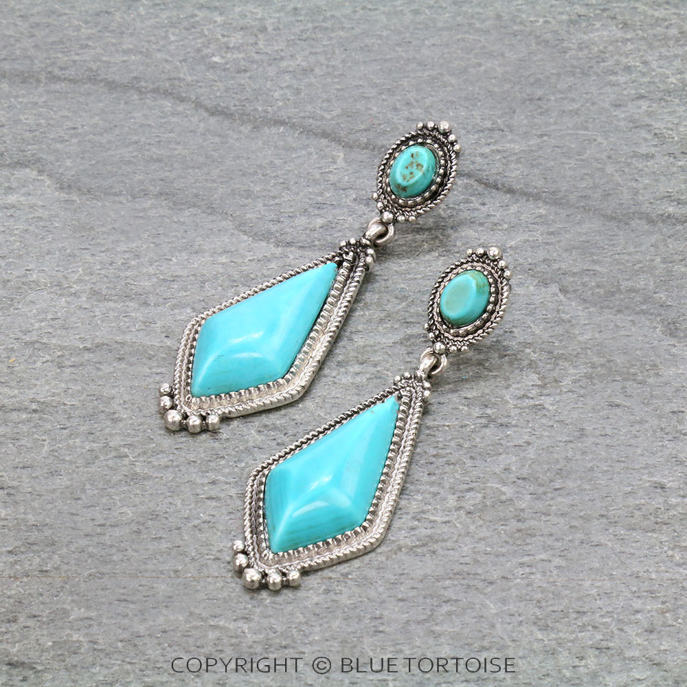 Western Teardrop Stone Stud Earrings