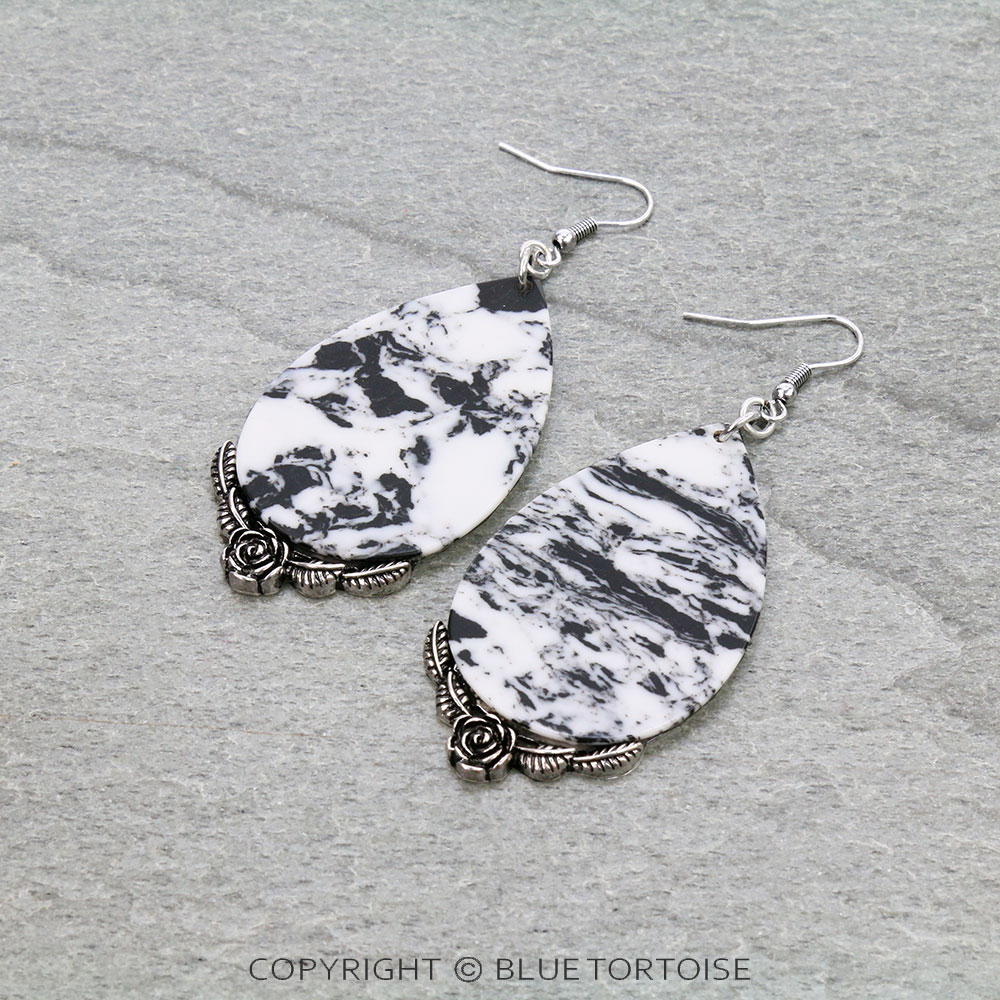 Western Stone Teardrop Dangle Earrings